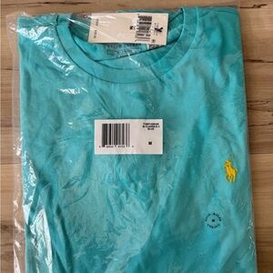 Polo Ralph Lauren Classic Fit Short Sleeve Size Medium Blue with Yellow Logo